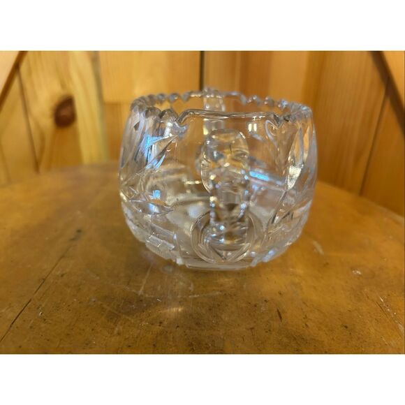 American Brilliant Period ABP Cut Crystal Flower Scalloped Sugar Bowl (5352) - Picture 4 of 10